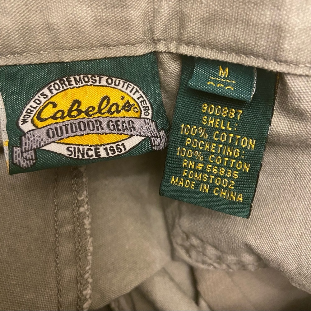Cabela’s Dark Khaki Pull On Elastic Sides Organic Cotton Shorts Size Medium. - Picture 6 of 8